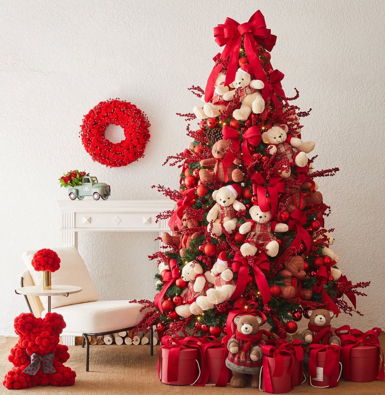 Árvore de Natal Decorada “Red Bears”