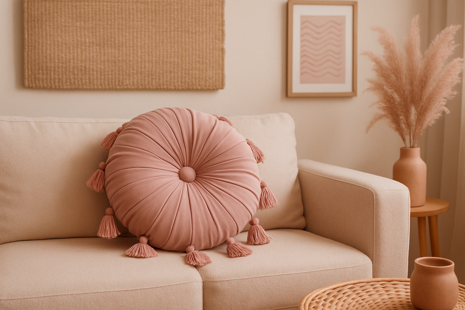 Almofada Boho no Sofá