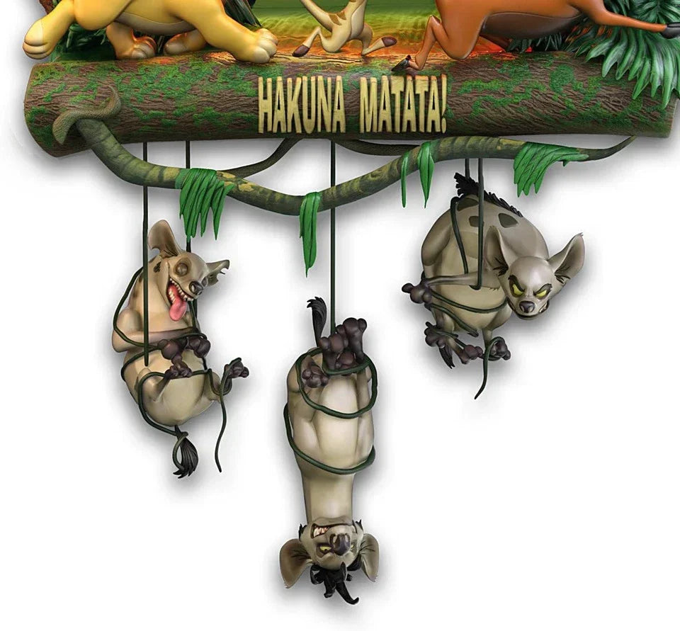 Relógio de parede Bradford Disney Rei Leão Hakuna Matata com música e luz facial