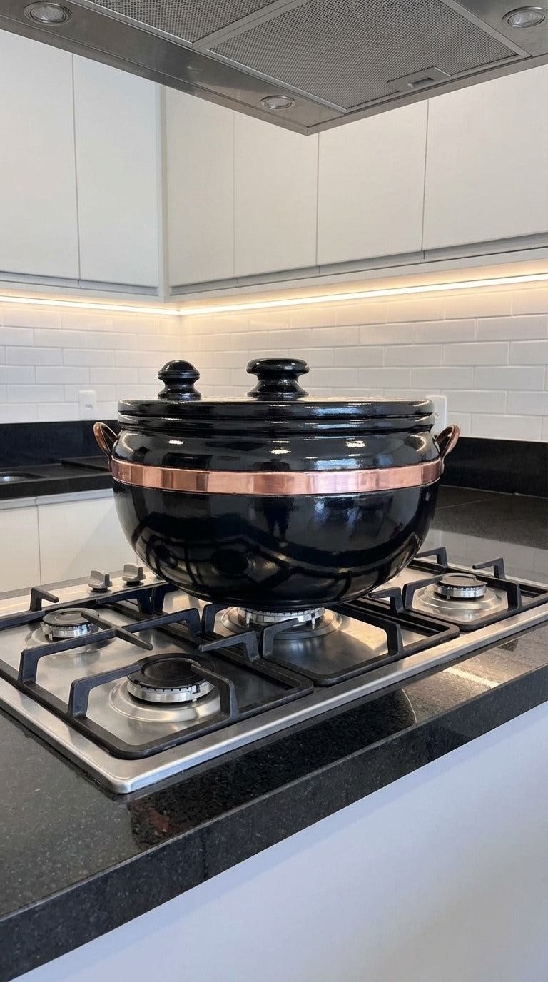 PANELA DE PRESSÃO DE PEDRA + BRINDE ESPECIAL