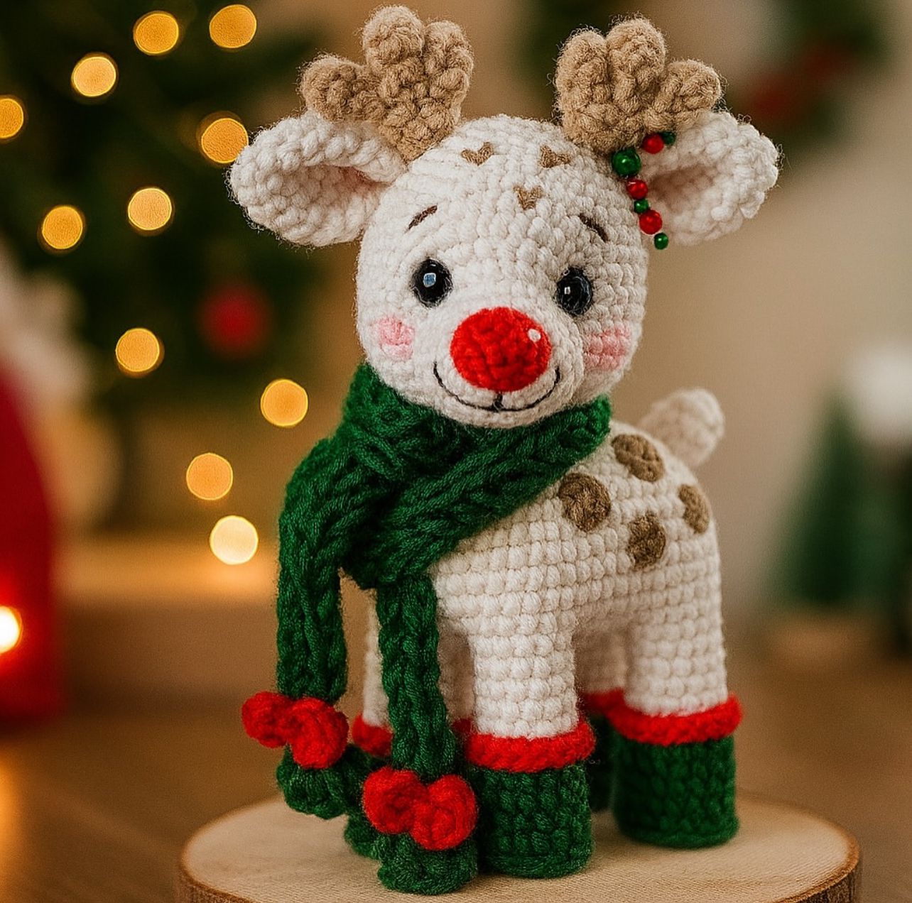 Cachorro Natalino em Crochê 25cm