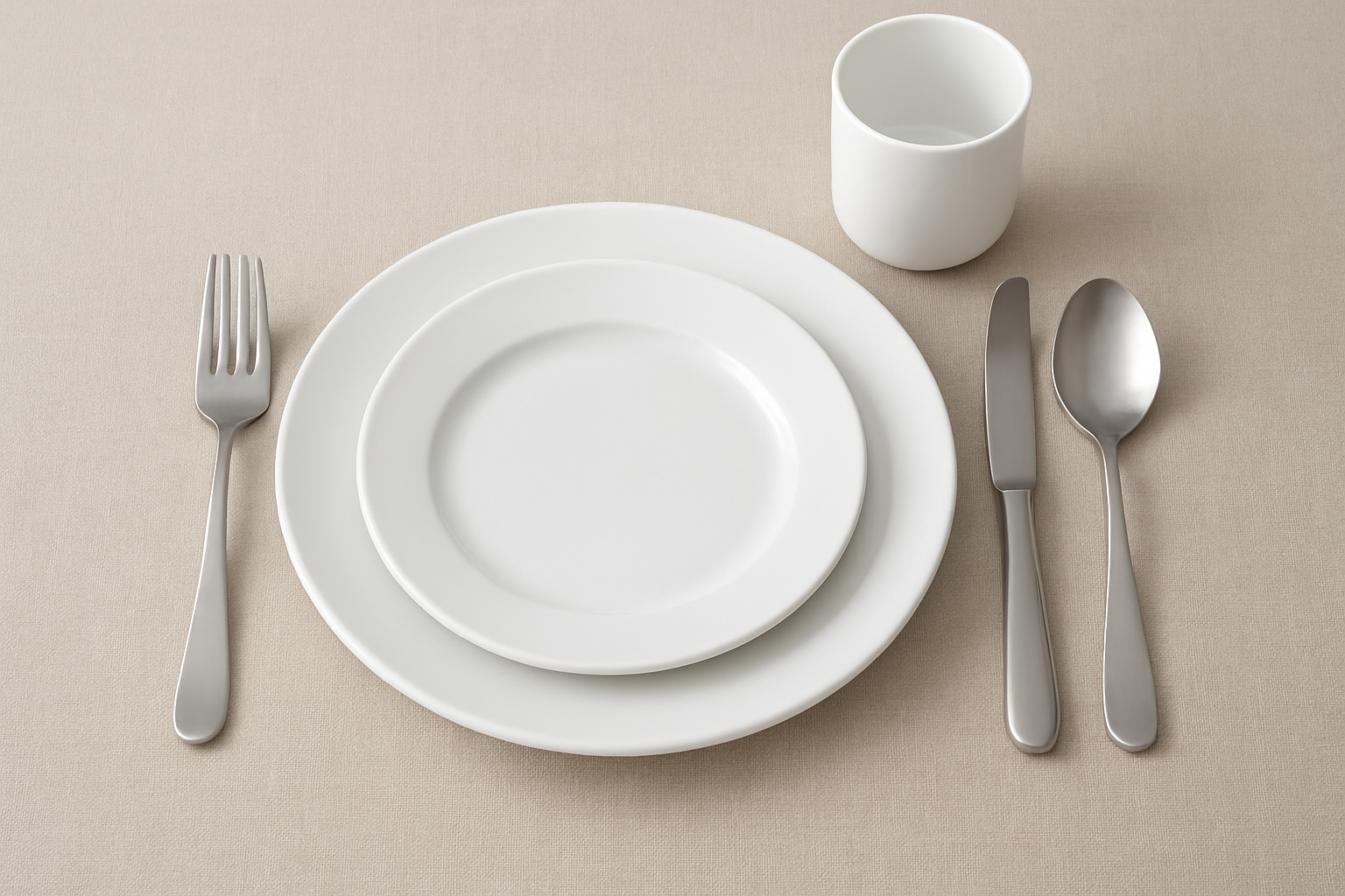 Pratos na Mesa Simples